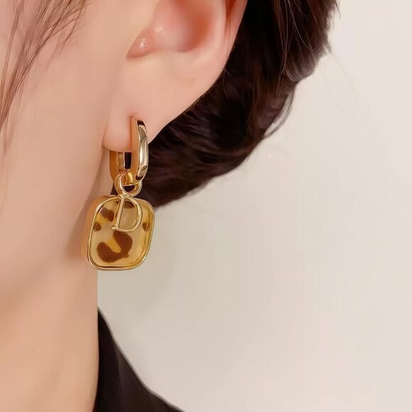 Women's 18K Gold Earrings Hypoallergenic Dangle Earring Elegant Jewelry Gift - Picture 3 of 4